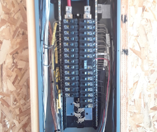 rewired breaker box with over 20 breakers