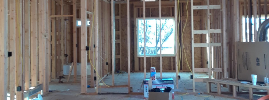 professional licensed electrical wiring in new home under construction